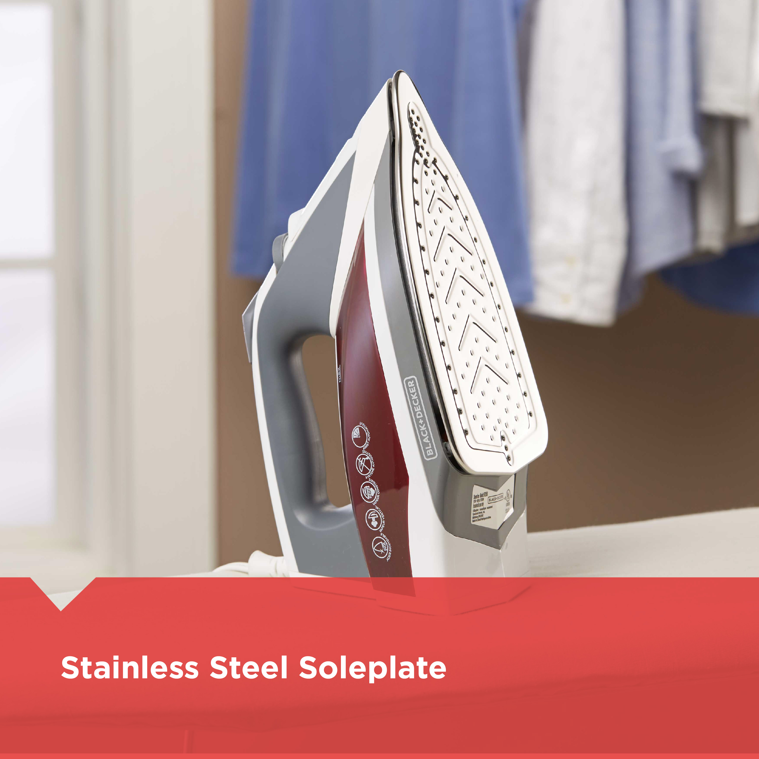 Vitessa Advanced Steam Stainless Soleplate Iron Cranberry